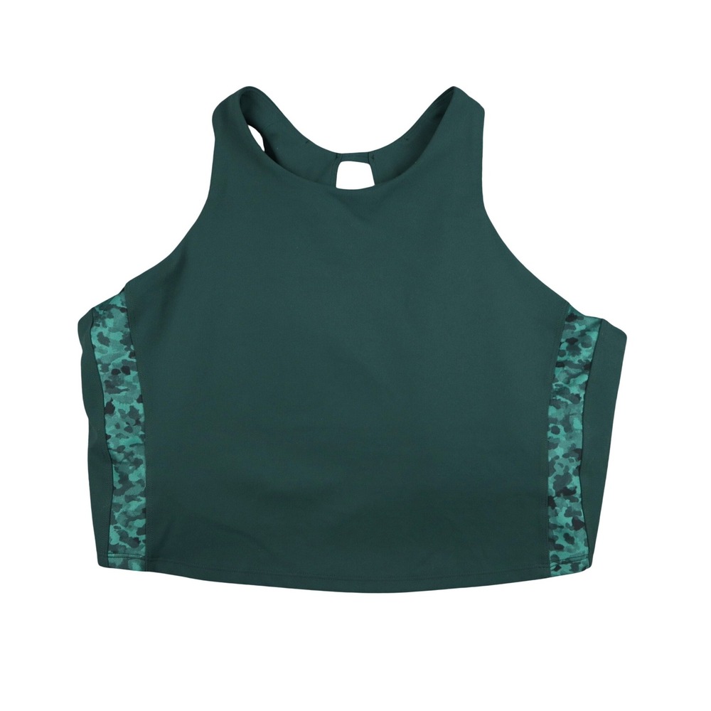 Athleta Womens Conscious Crop Sports Bra Size 2X Active Gym Workout NWOT Green